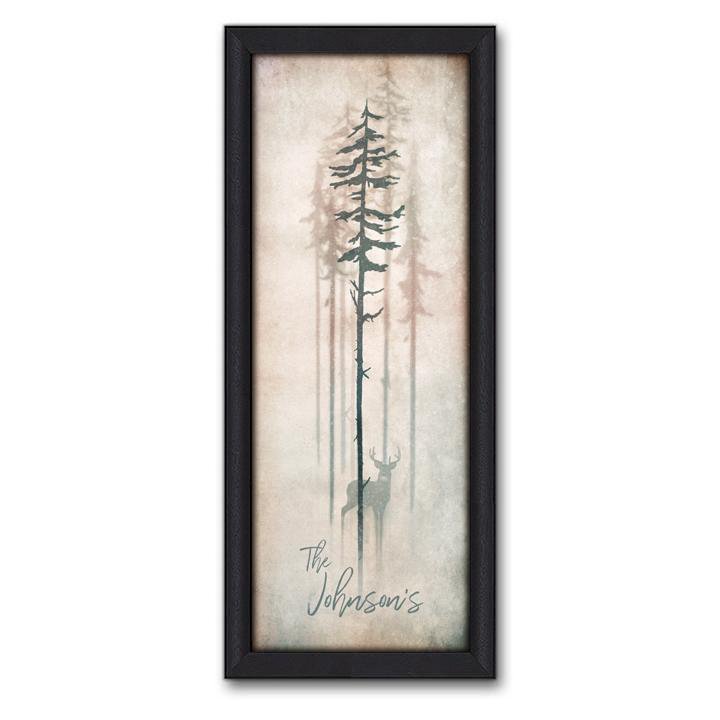 Personal-Prints art 13.5"x32.5" Framed Canvas Misty Pines Personalized