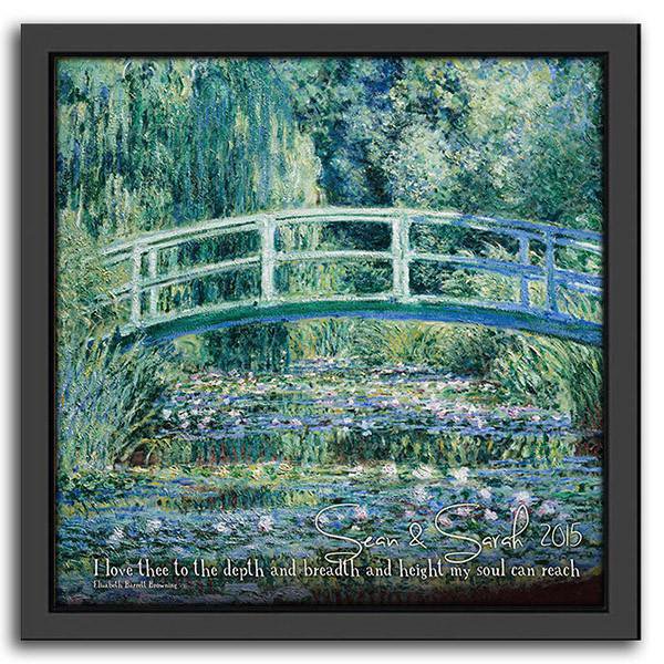 Personal-Prints art 15"x15" Framed Canvas Monet - Love