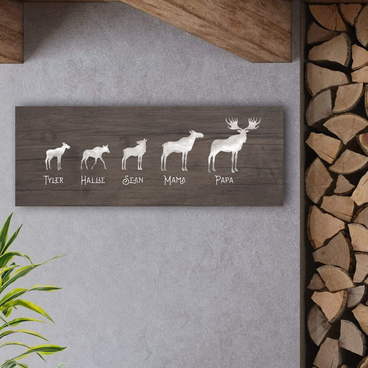 Personal-Prints art Moose Family Silhouettes