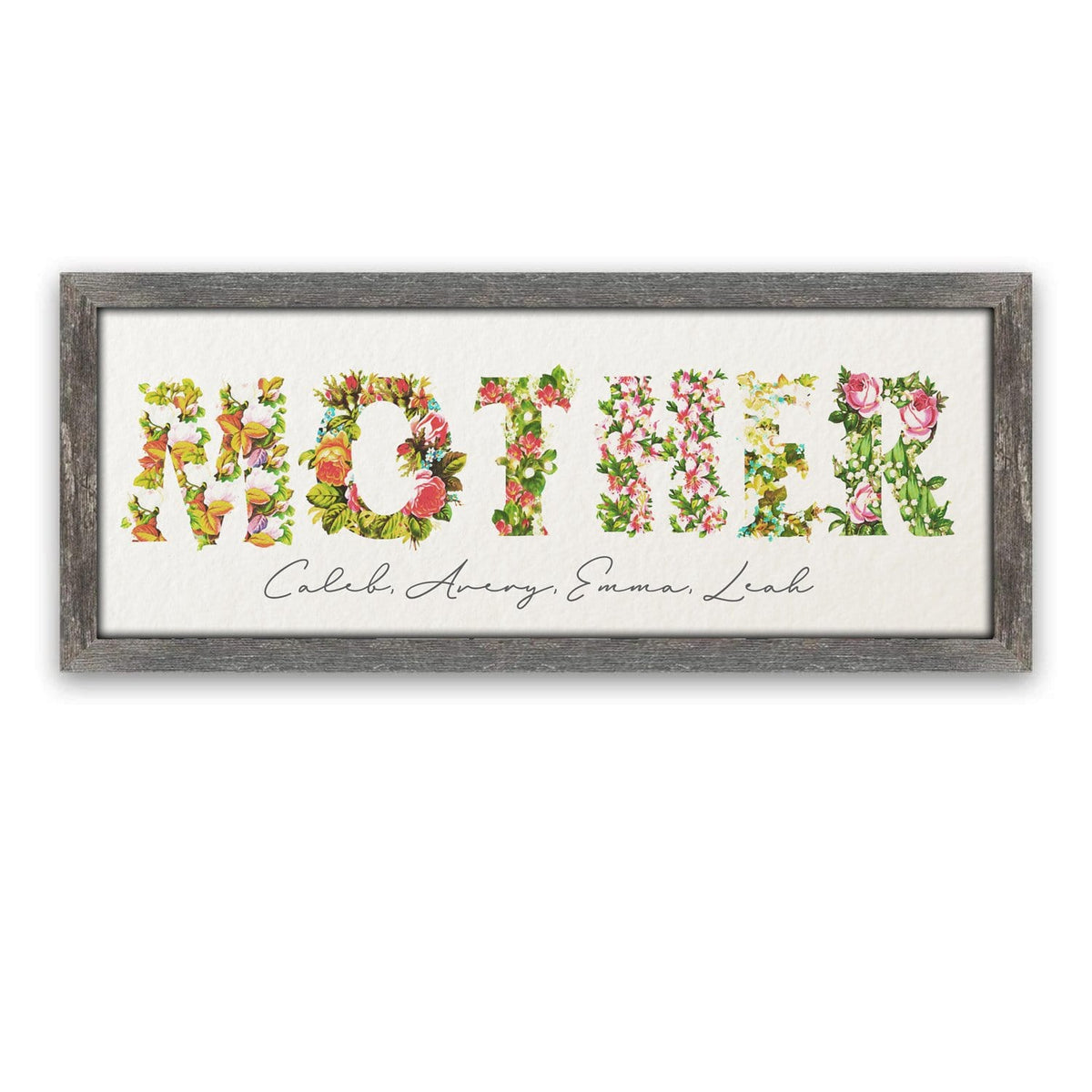 Personal-Prints art 13.5"x32.5" Framed Canvas Mother's Day Floral Art