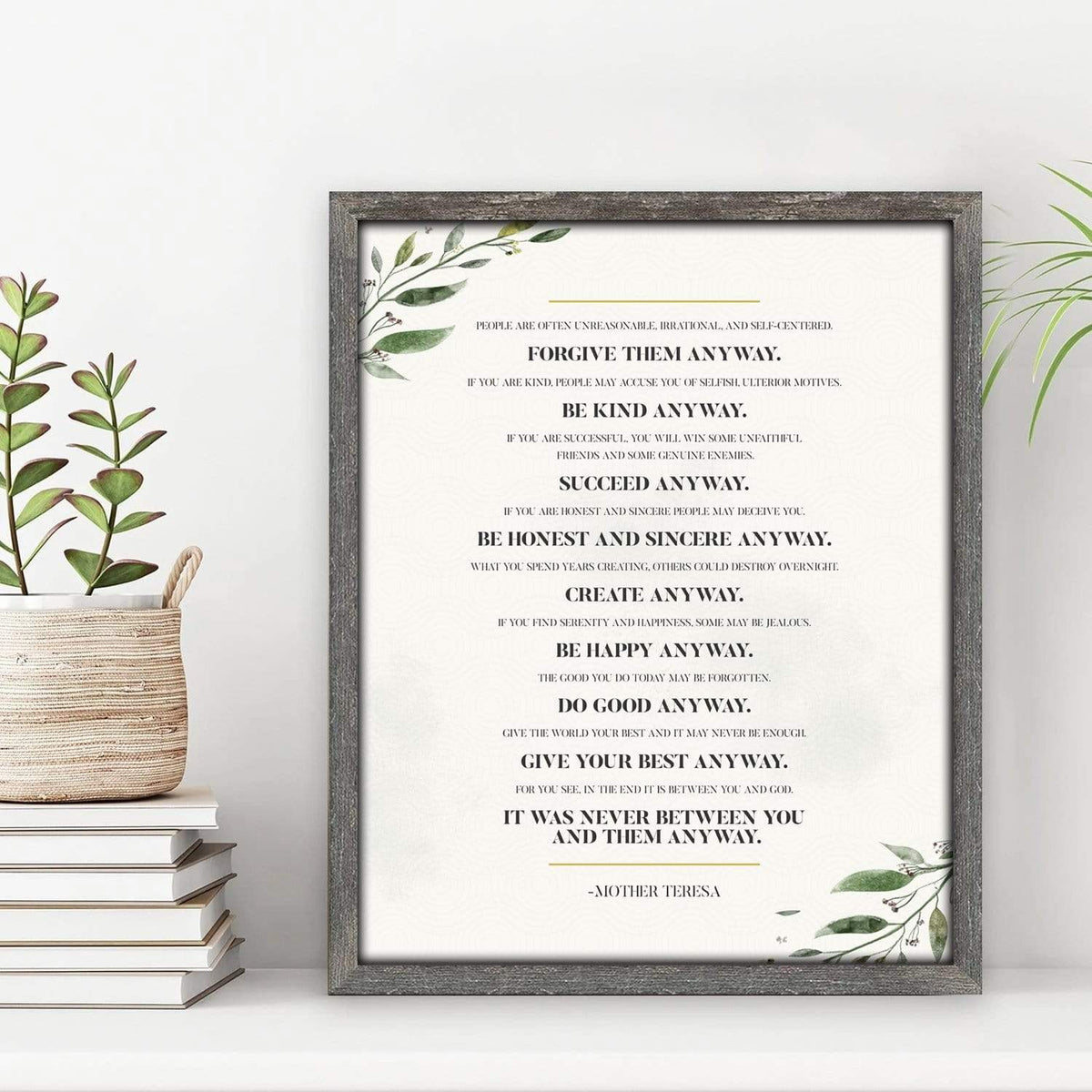 Personal-Prints art Mother Teresa "Anyway" Quote