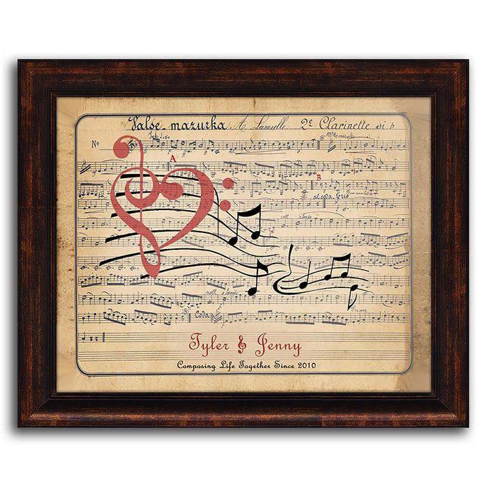 Personal-Prints art 15"x18" Framed Canvas Music Of Love