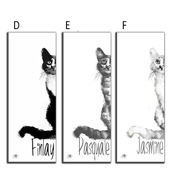 Personal-Prints art D - Black & White 2 My Cat Personalized Art