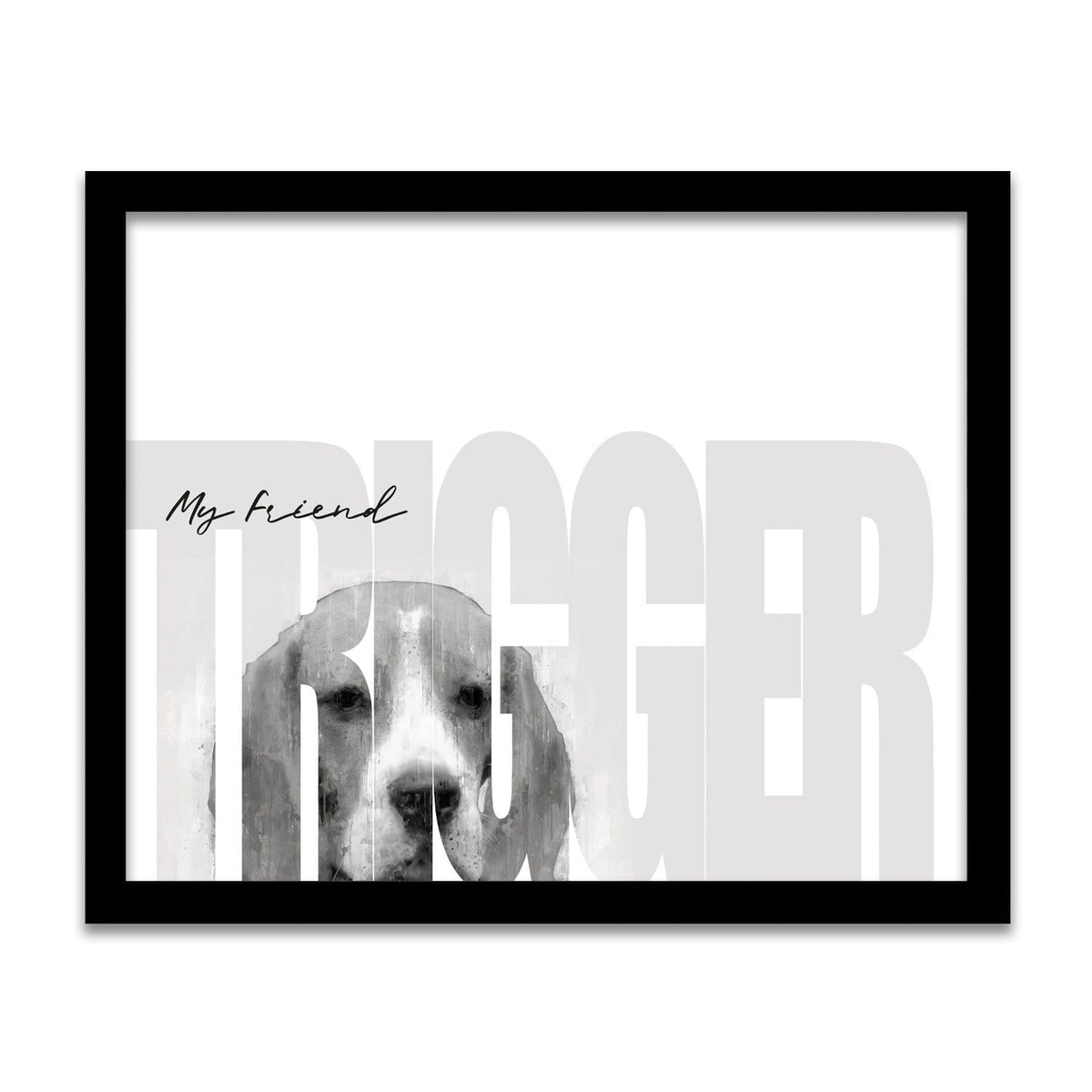 Personal-Prints art 12.5"x15.5" Framed Canvas My Friend - Beagle