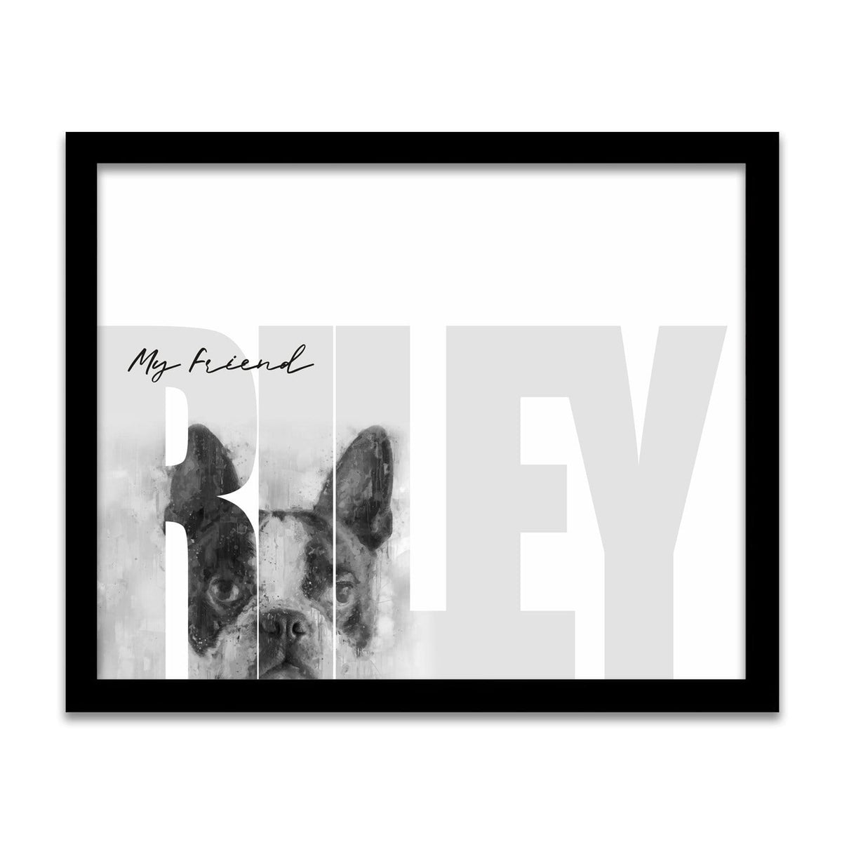 Personal-Prints art 12.5"x15.5" Framed Canvas My Friend - Boston Terrier