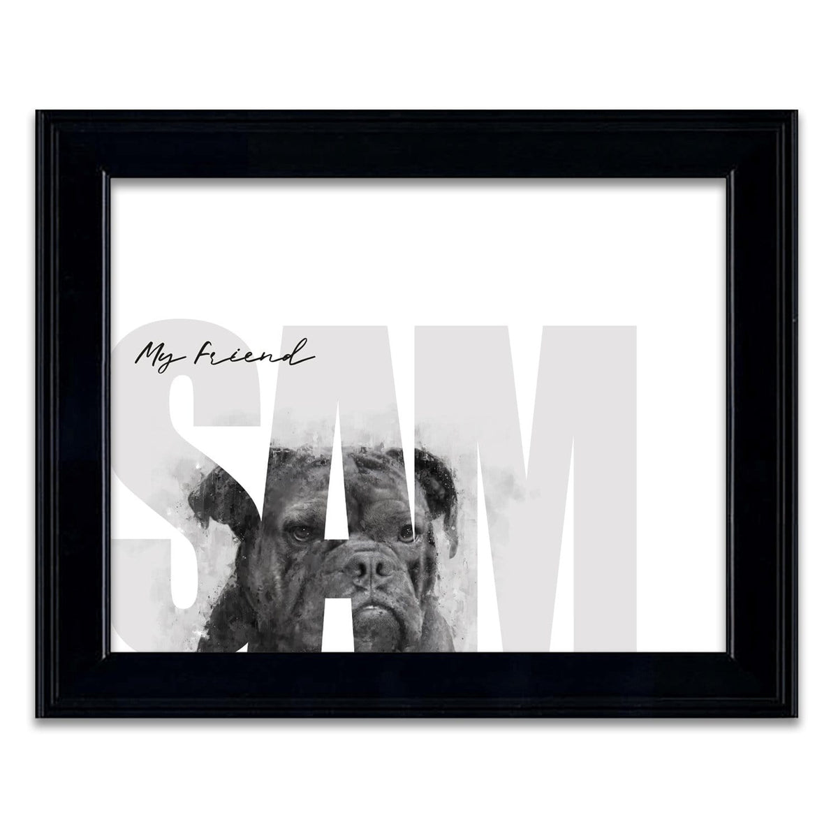 Personal-Prints art 14"x17" Under Glass My Friend - Bulldog (Dark Coloring)