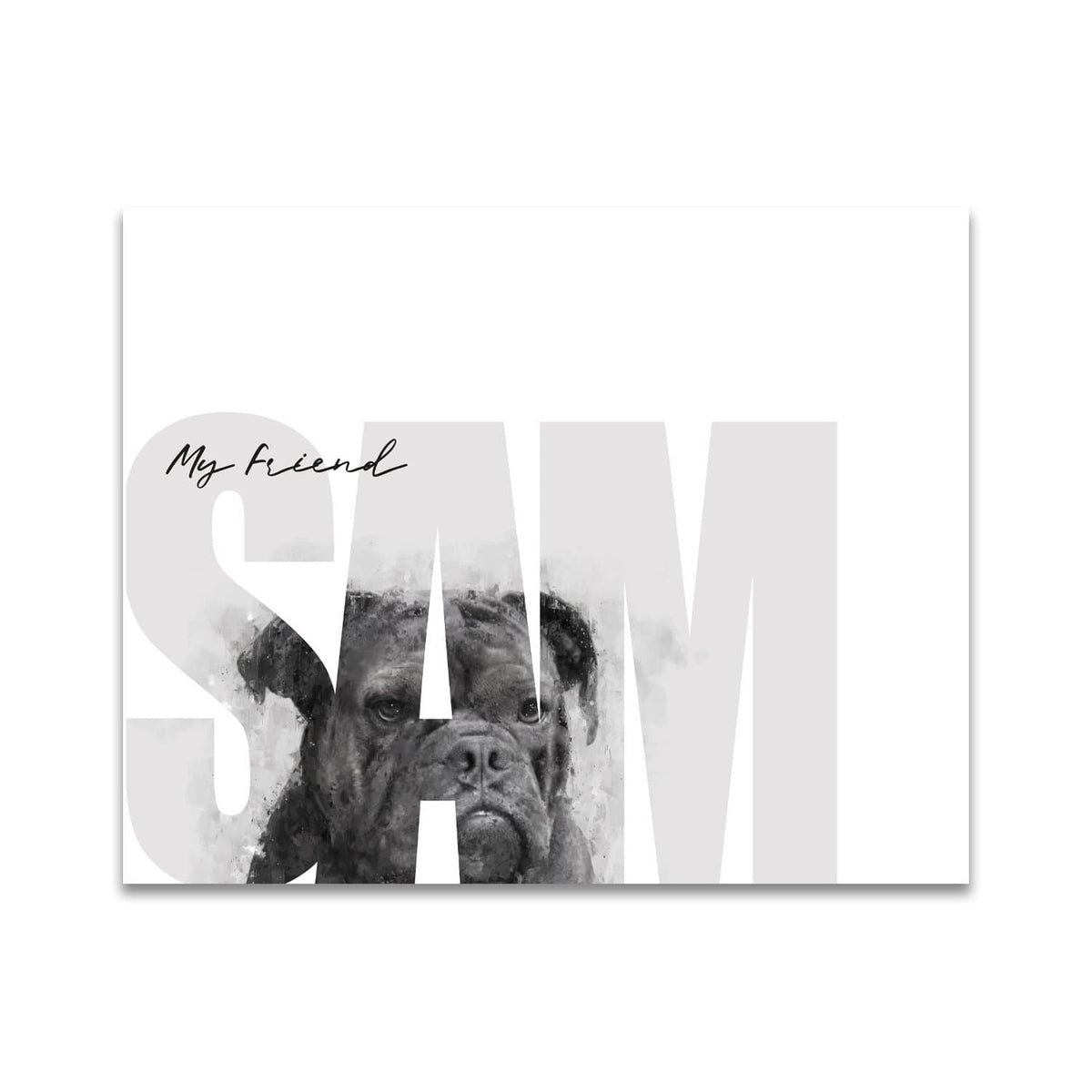 Personal-Prints art 11"x14" Block Mount My Friend - Bulldog (Dark Coloring)