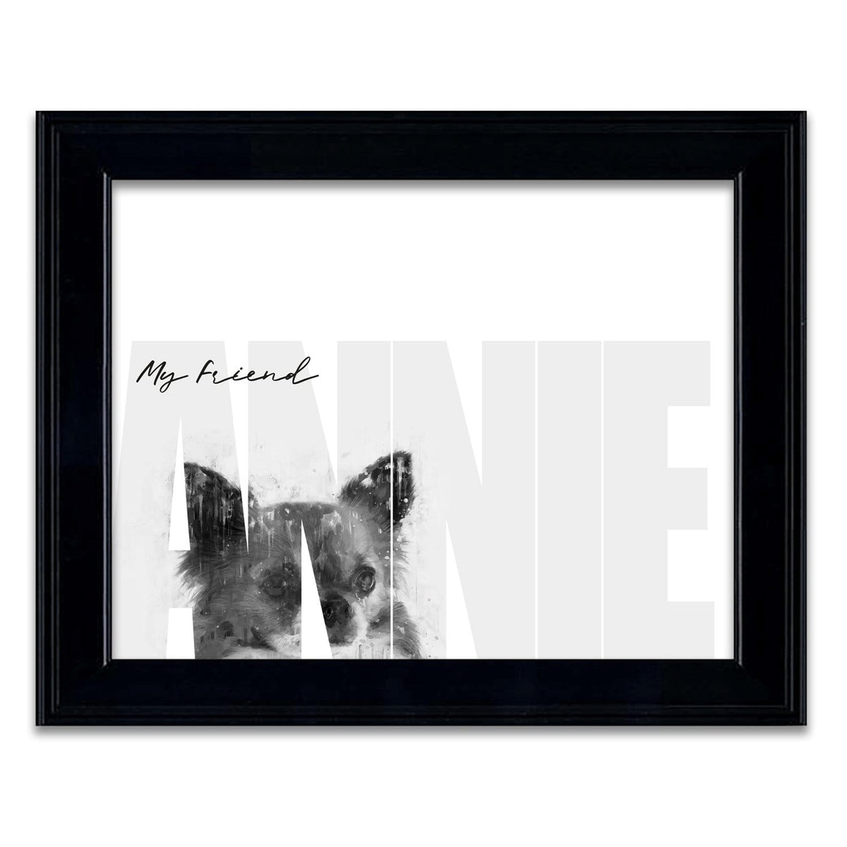 Personal-Prints art 14"x17" Under Glass My Friend - Chihuahua (Dark Coloring)