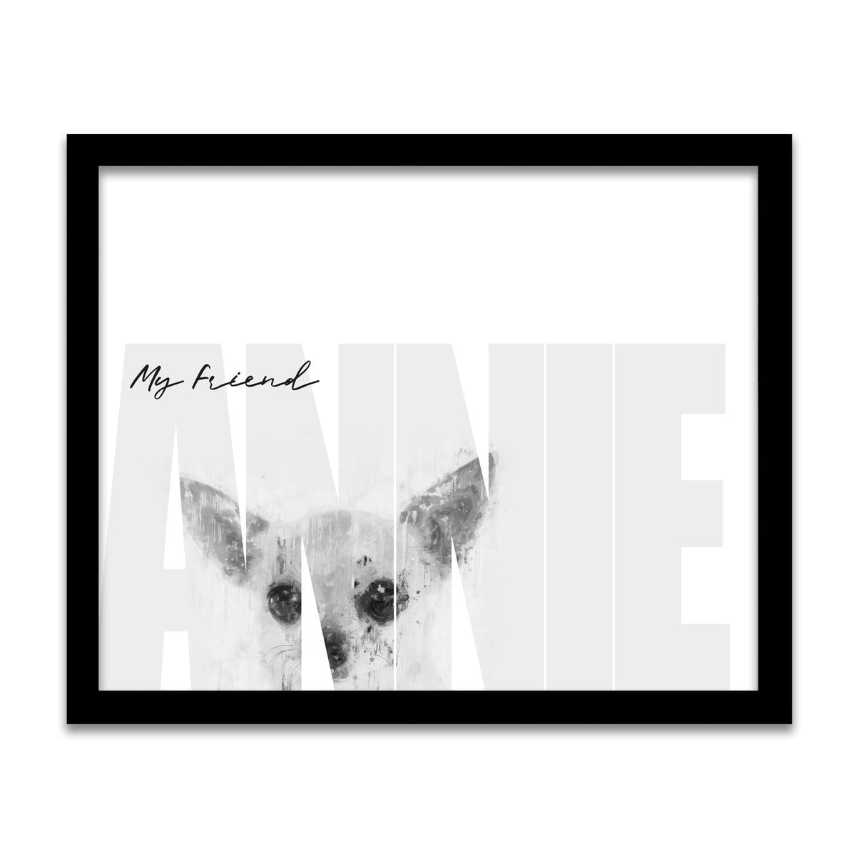 Personal-Prints art 12.5"x15.5" Framed Canvas My Friend - Chihuahua (Light Coloring)