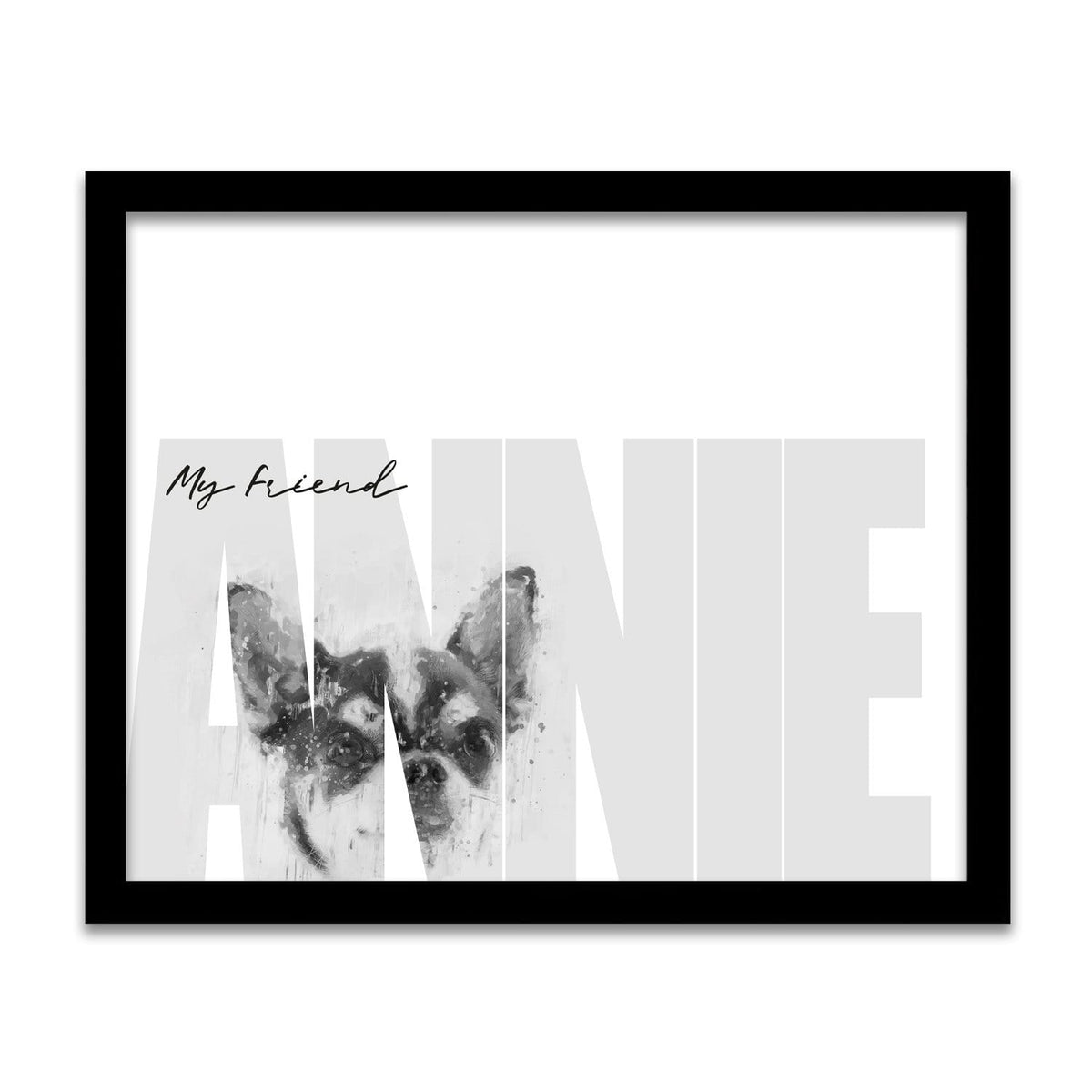 Personal-Prints art 12.5"x15.5" Framed Canvas My Friend - Chihuahua (Medium Coloring)