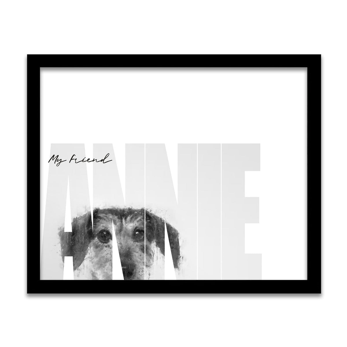 Personal-Prints art 12.5"x15.5" Framed Canvas My Friend - Dachshund (Long Hair)
