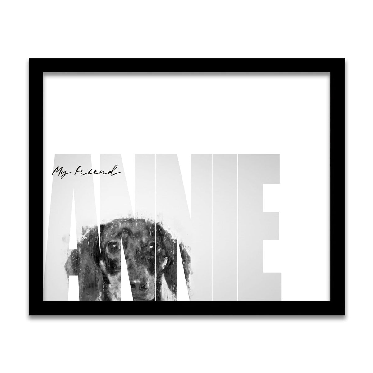 Personal-Prints art 12.5"x15.5" Framed Canvas My Friend - Dachshund (Short Hair)