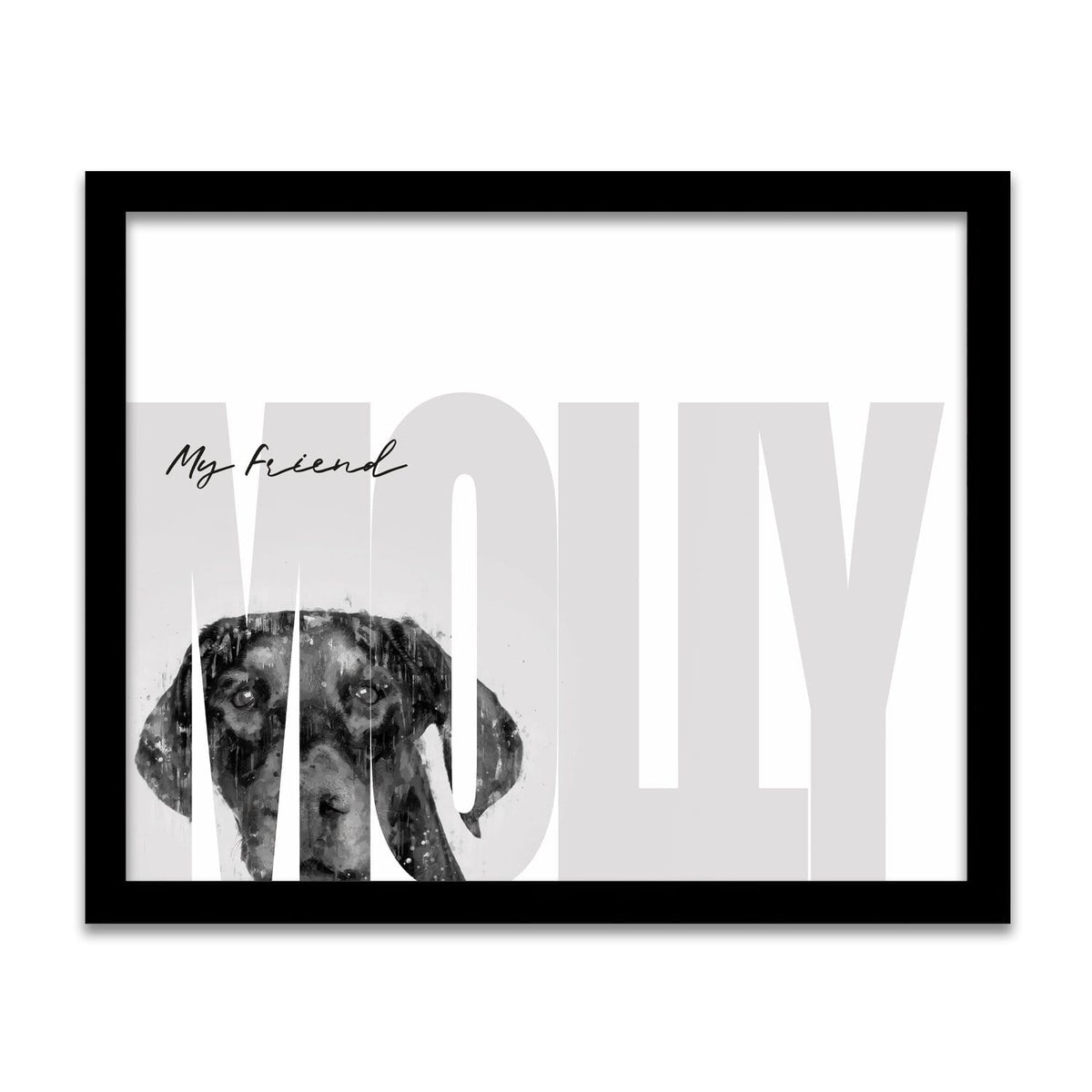 Personal-Prints art 12.5"x15.5" Framed Canvas My Friend - Doberman (Ears Down)