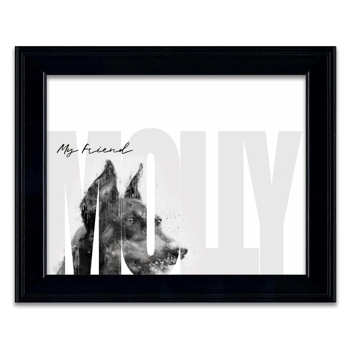 Personal-Prints art 14"x17" Under Glass My Friend - Doberman (Pointed Ears)