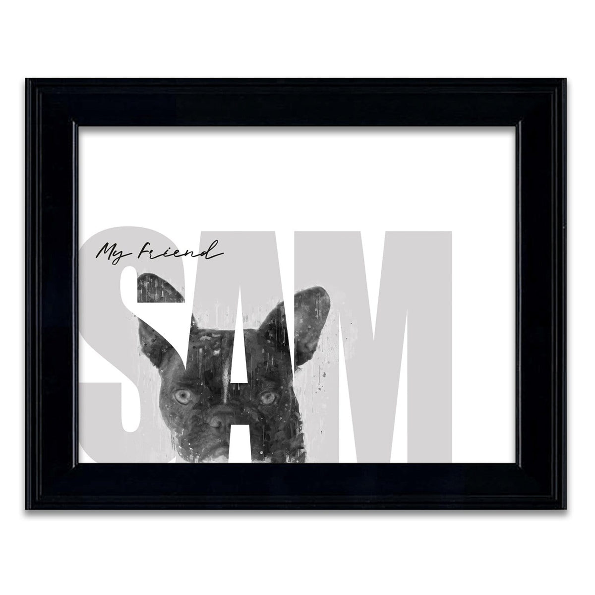 Personal-Prints art 14"x17" Under Glass My Friend - French Bulldog (Dark Coloring)