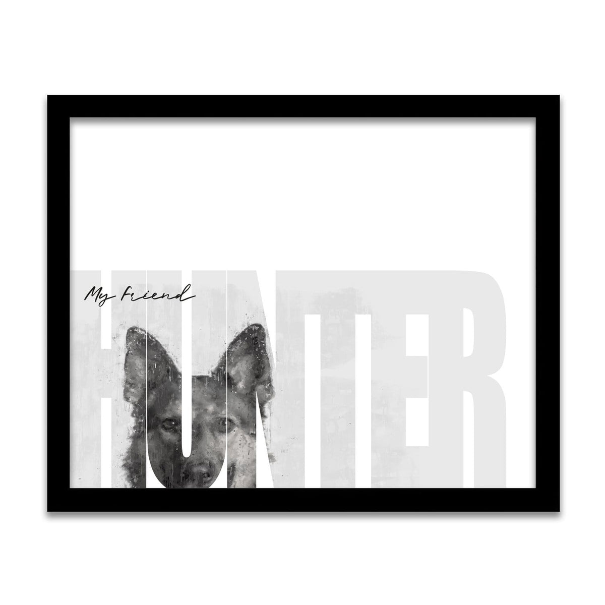 Personal-Prints art 12.5"x15.5" Framed Canvas My Friend - German Shepherd