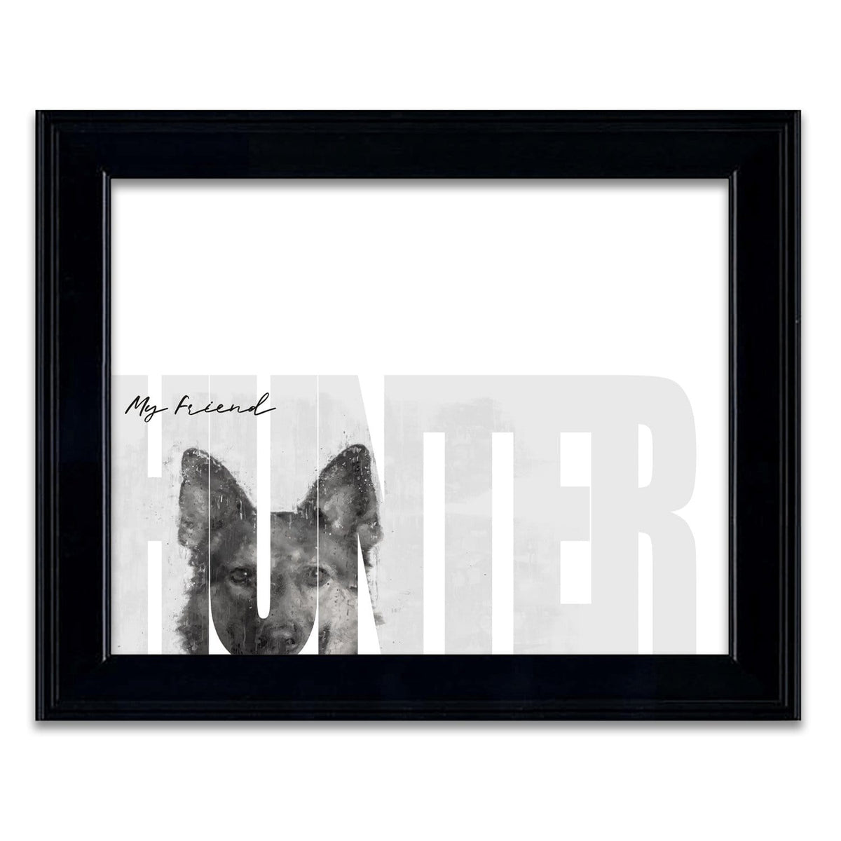 Personal-Prints art 14"x17" Under Glass My Friend - German Shepherd