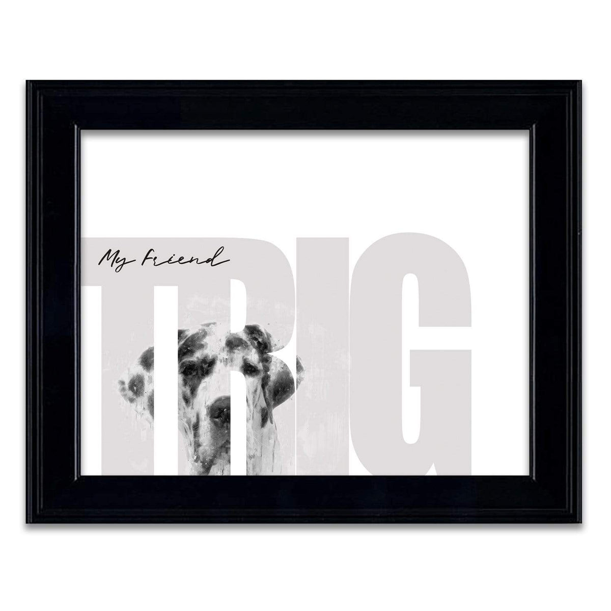 Personal-Prints art 14"x17" Under Glass My Friend - Great Dane (Light Coloring)