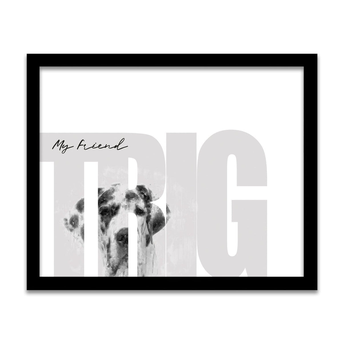Personal-Prints art 12.5"x15.5" Framed Canvas My Friend - Great Dane (Light Coloring)
