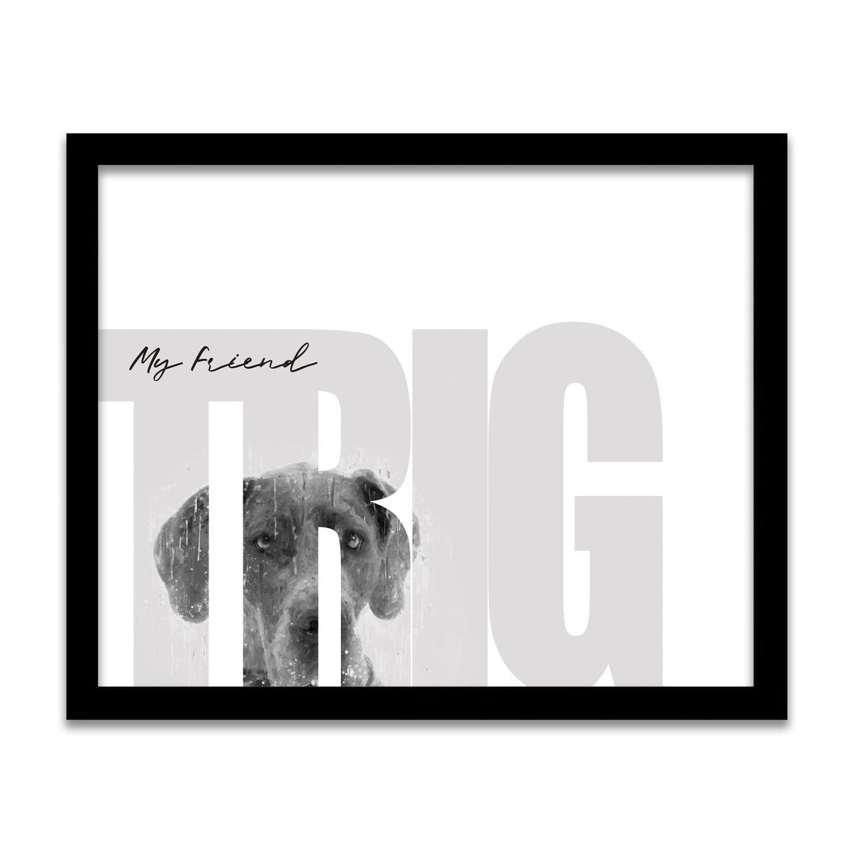 Personal-Prints art 12.5"x15.5" Framed Canvas My Friend - Great Dane (Medium Coloring)