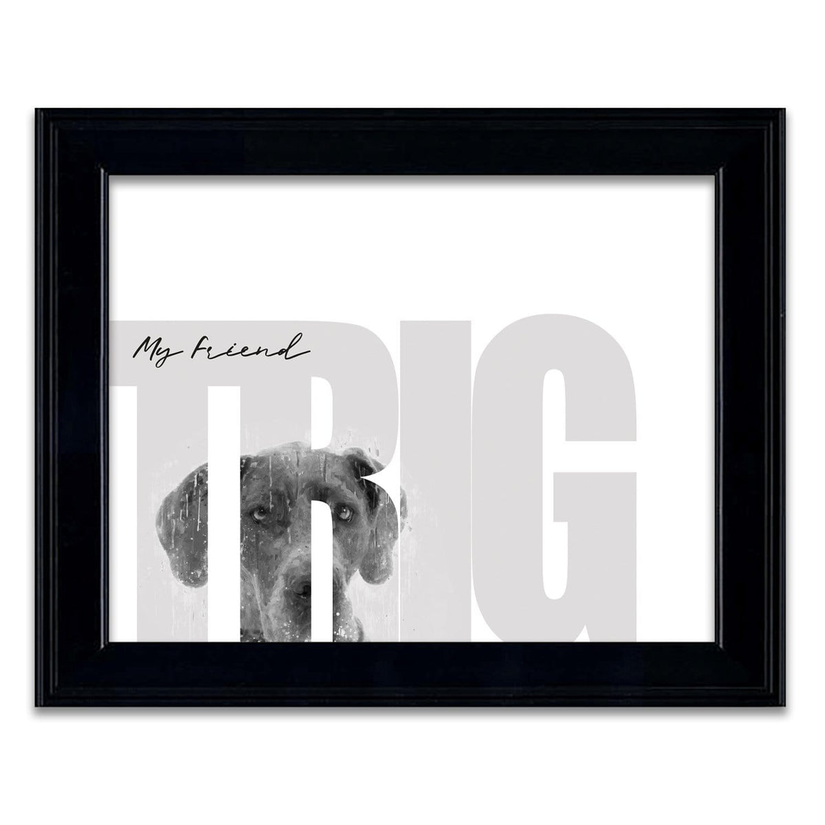 Personal-Prints art 14"x17" Under Glass My Friend - Great Dane (Medium Coloring)