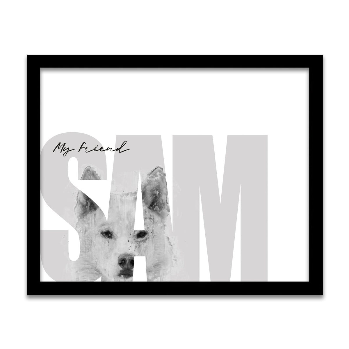 Personal-Prints art 12.5"x15.5" Framed Canvas My Friend - Husky (Light Coloring)