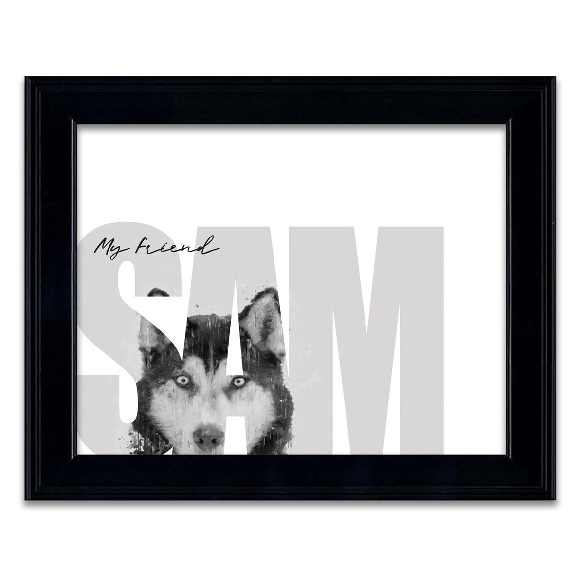 Personal-Prints art 14"x17" Under Glass My Friend - Husky (Light Eyes)