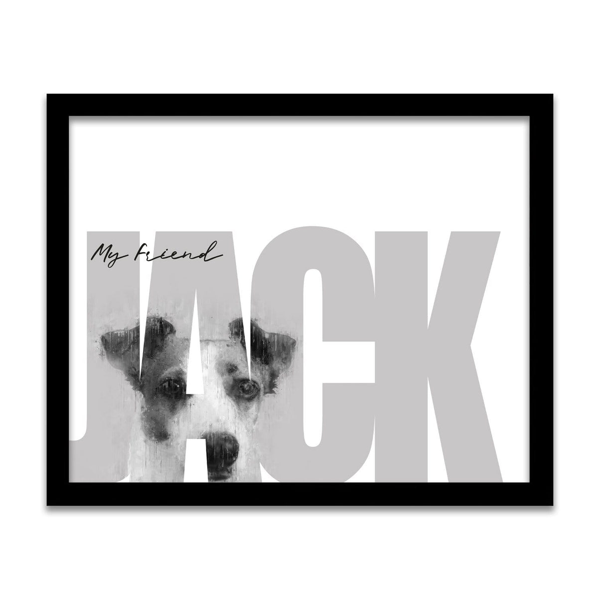 Personal-Prints art 12.5"x15.5" Framed Canvas My Friend - Jack Russell Terrier