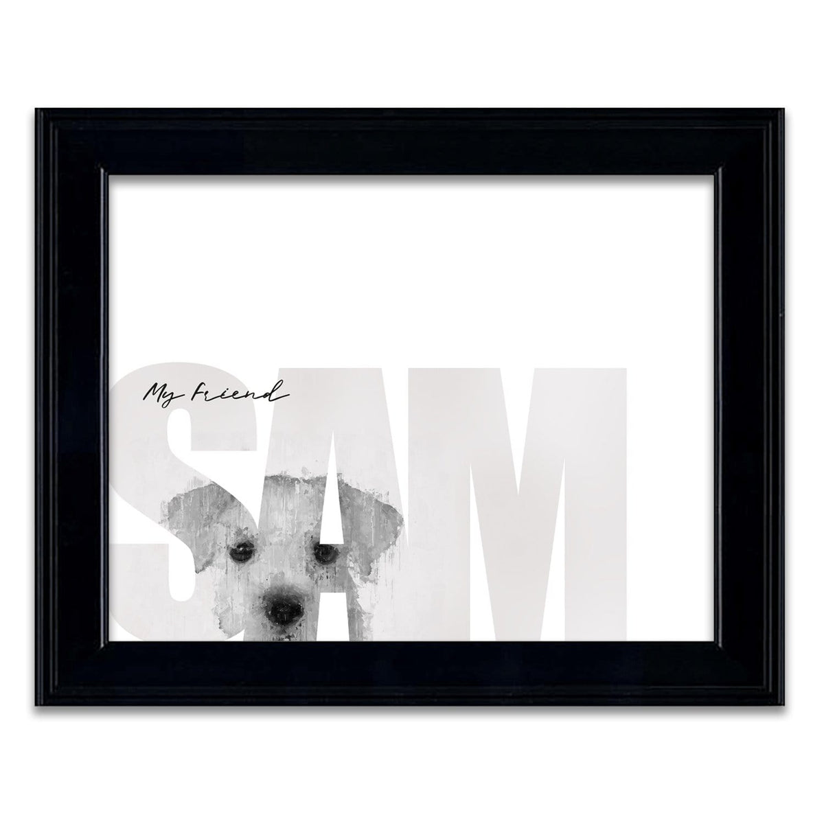 Personal-Prints art 14"x17" Under Glass My Friend - Mini Schnauzer (Light Coloring)