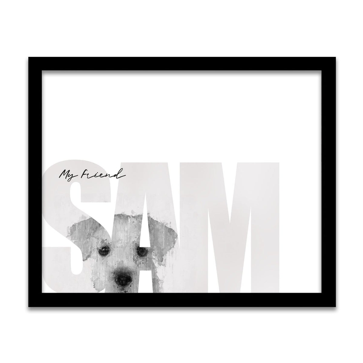 Personal-Prints art 12.5"x15.5" Framed Canvas My Friend - Mini Schnauzer (Light Coloring)