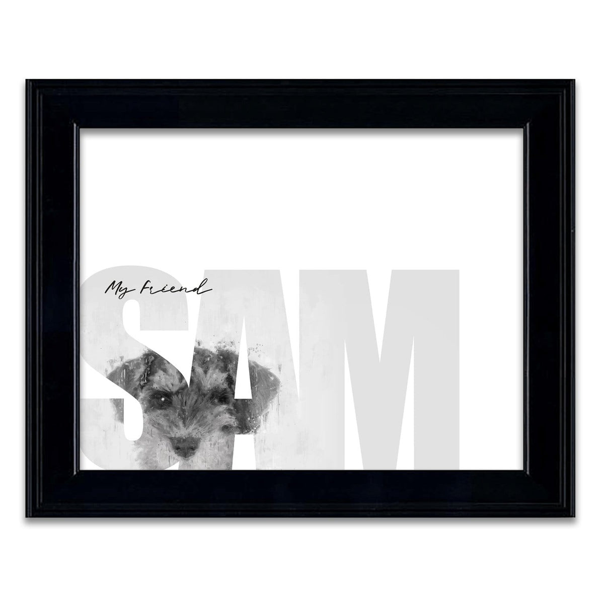 Personal-Prints art 14"x17" Under Glass My Friend - Mini Schnauzer (Medium Coloring)