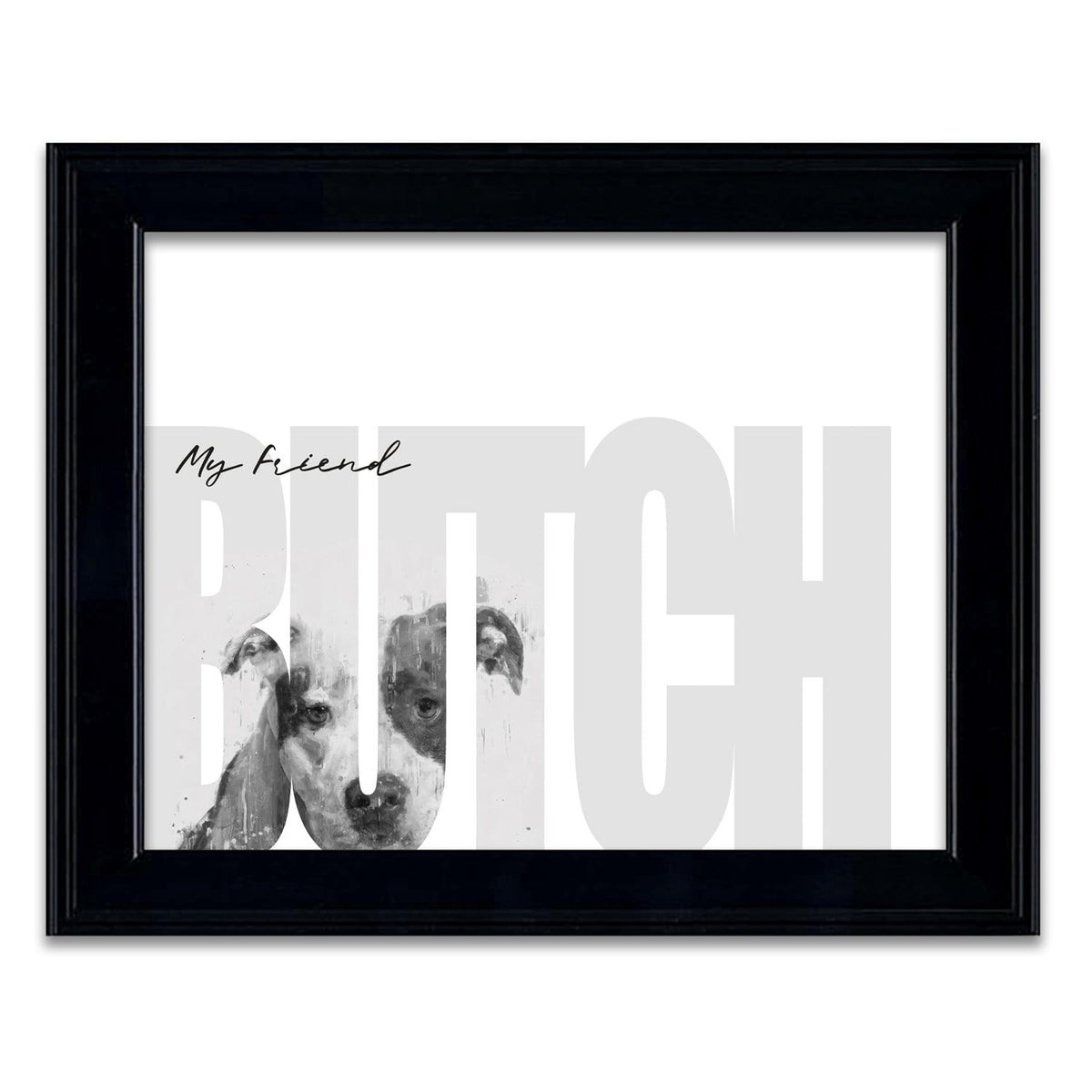 Personal-Prints art 14"x17" Under Glass My Friend - Pitbull (Light Coloring)