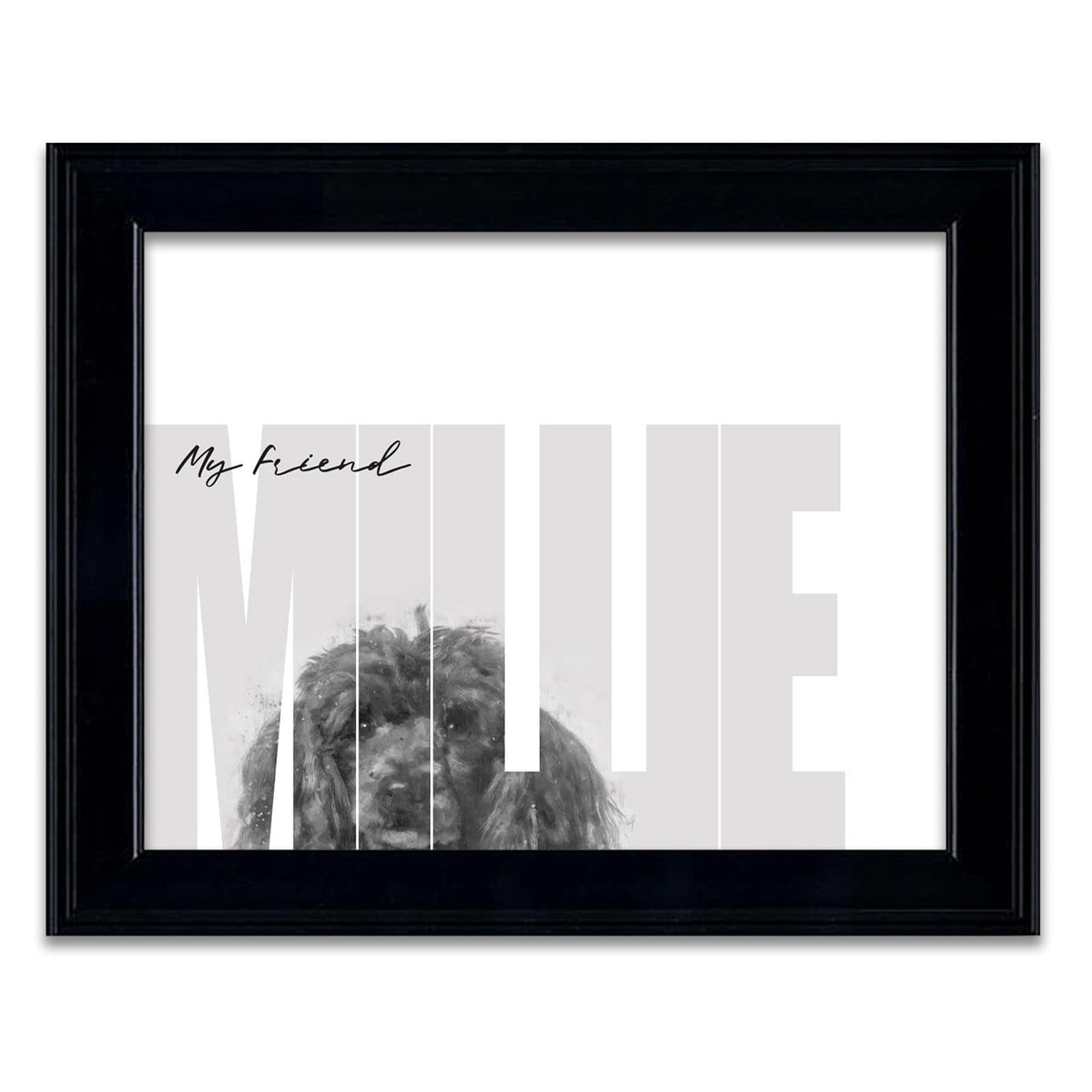 Personal-Prints art 14"x17" Under Glass My Friend - Poodle (Dark Coloring)