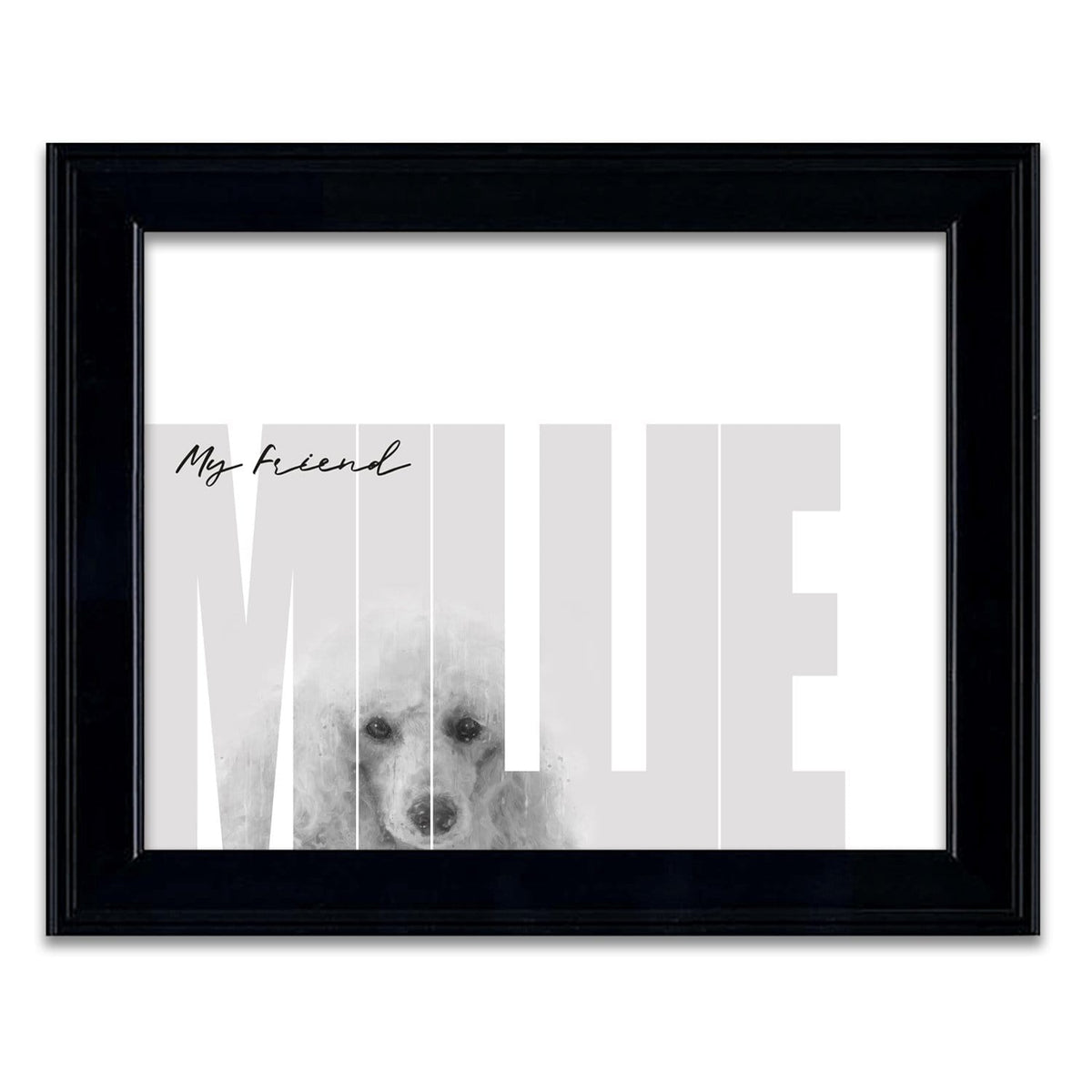 Personal-Prints art 14"x17" Under Glass My Friend - Poodle (Light Coloring)