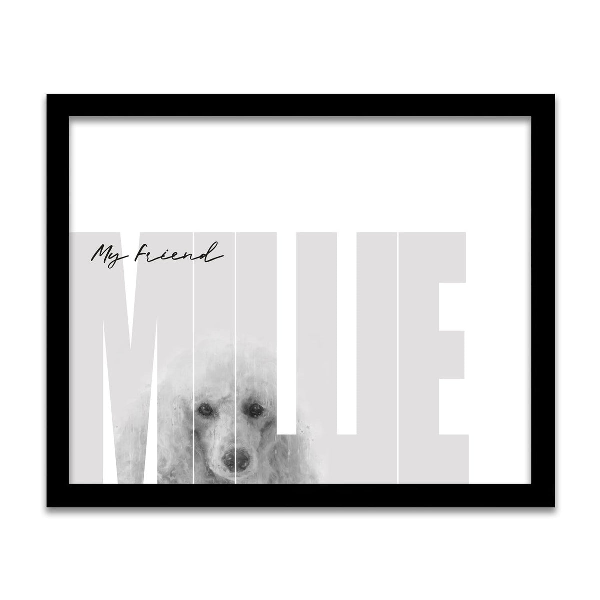 Personal-Prints art 12.5"x15.5" Framed Canvas My Friend - Poodle (Light Coloring)