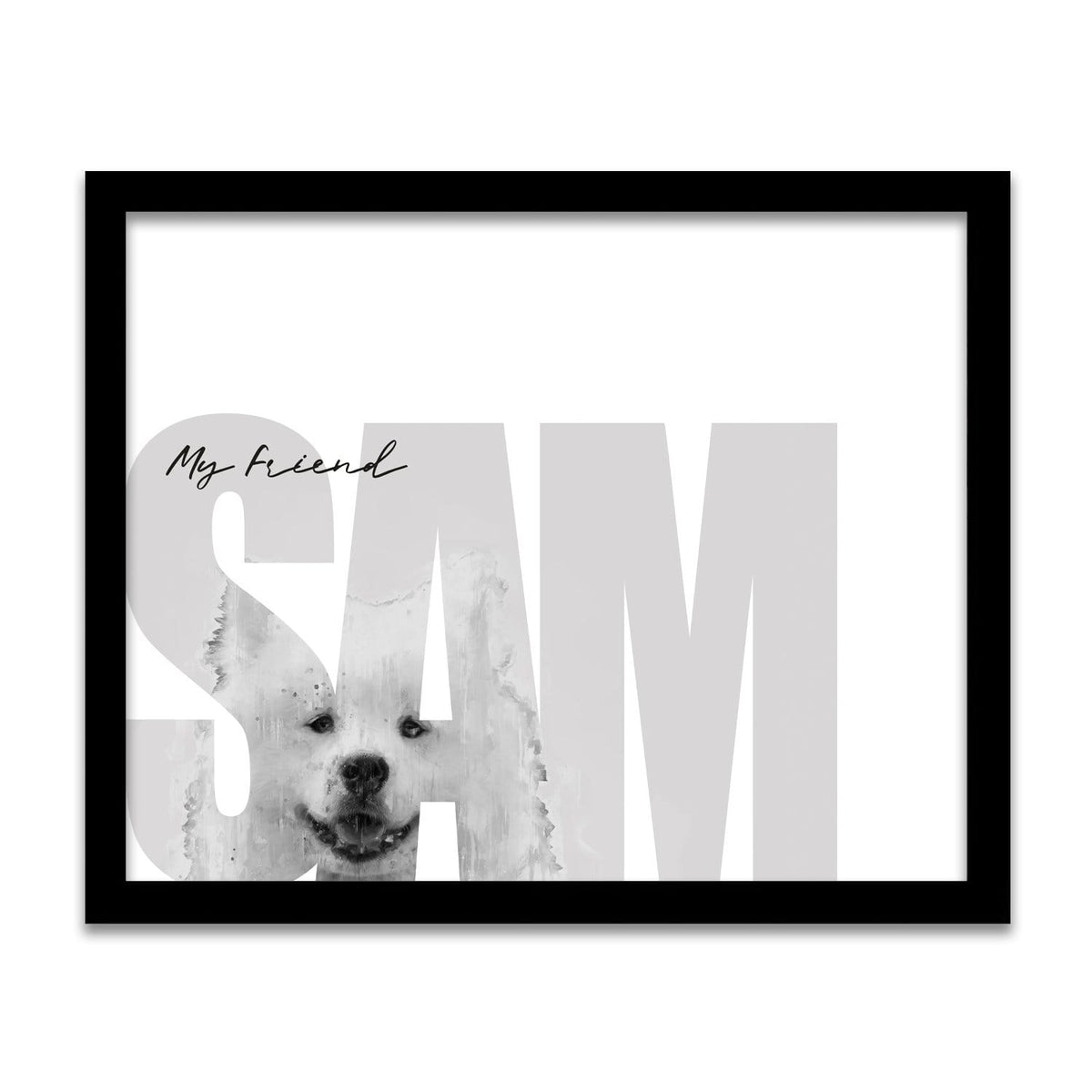 Personal-Prints art 12.5"x15.5" Framed Canvas My Friend - Samoyed