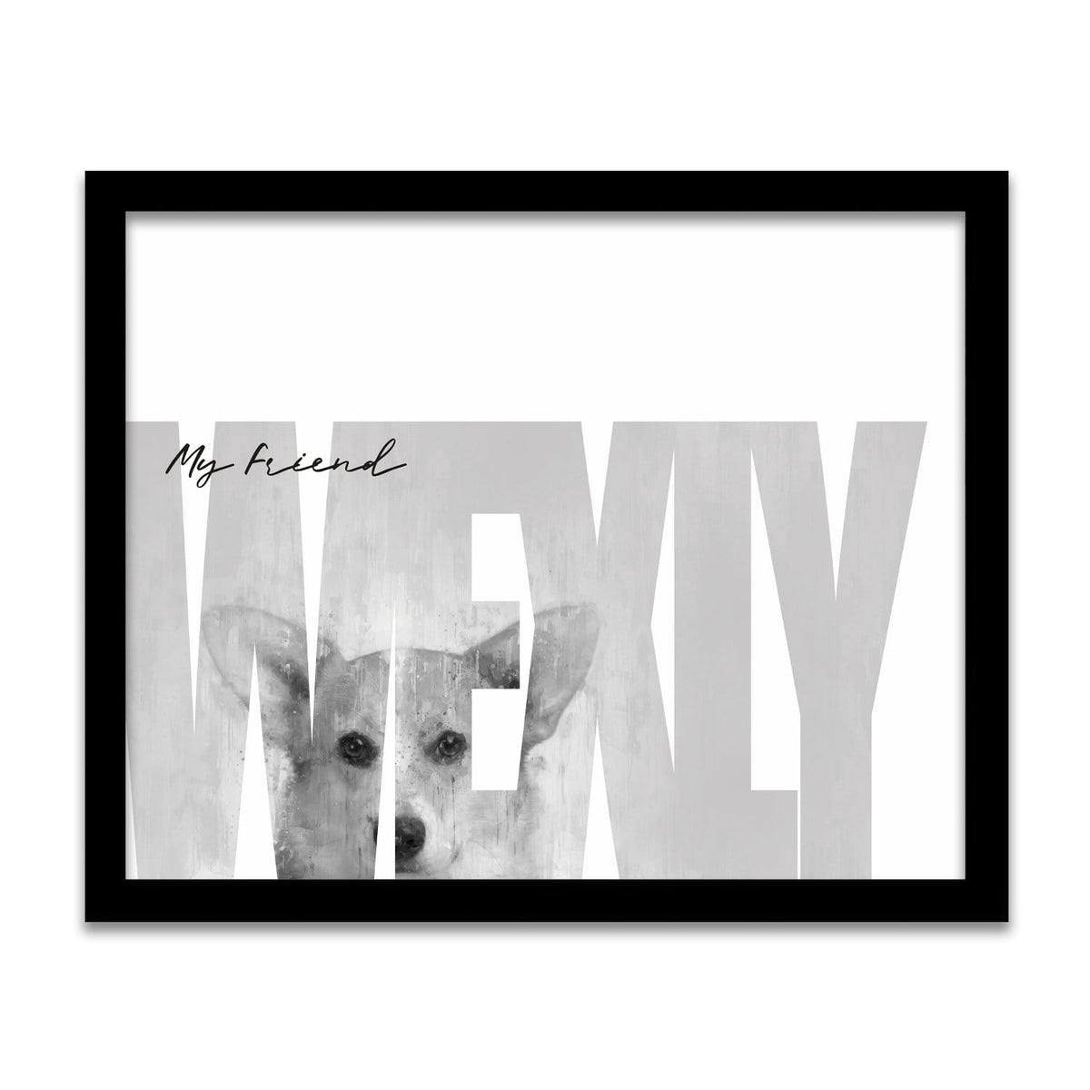 Personal-Prints art 12.5"x15.5" Framed Canvas My Friend - Welsh Corgi