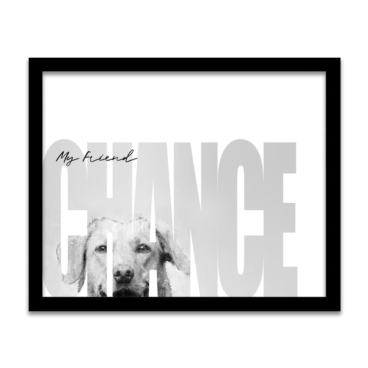 Personal-Prints art 12.5"x15.5" Framed Canvas My Friend - Yellow Lab