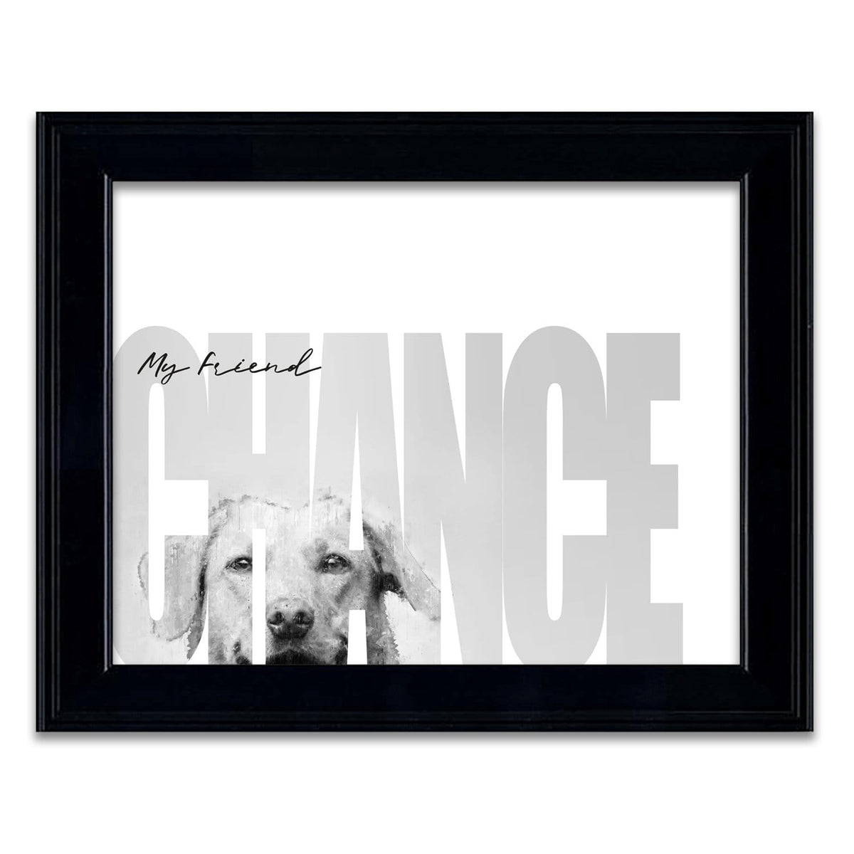 Personal-Prints art 14"x17" Under Glass My Friend - Yellow Lab