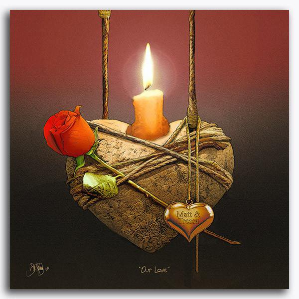 Personal-Prints art 16"x16" Block Mount Our Love