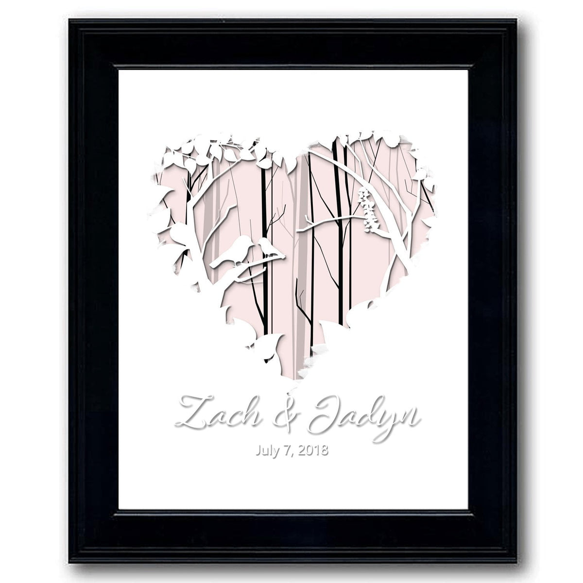 Personal-Prints art 14"x17" Under Glass Paper Heart