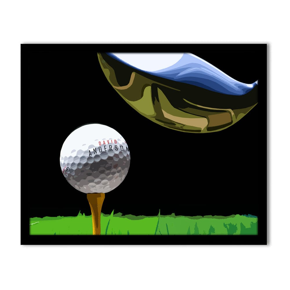 Personal-Prints art 12.5"x15.5" Framed Canvas Personalized Golf Ball Print
