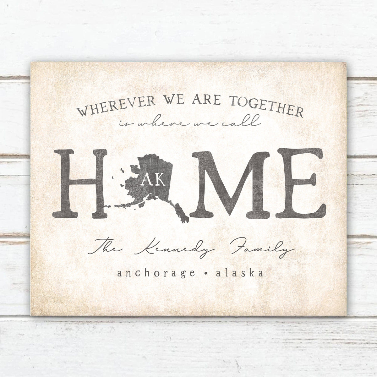 Personal-Prints art 11"x14" Block Mount Personalized Home State Print