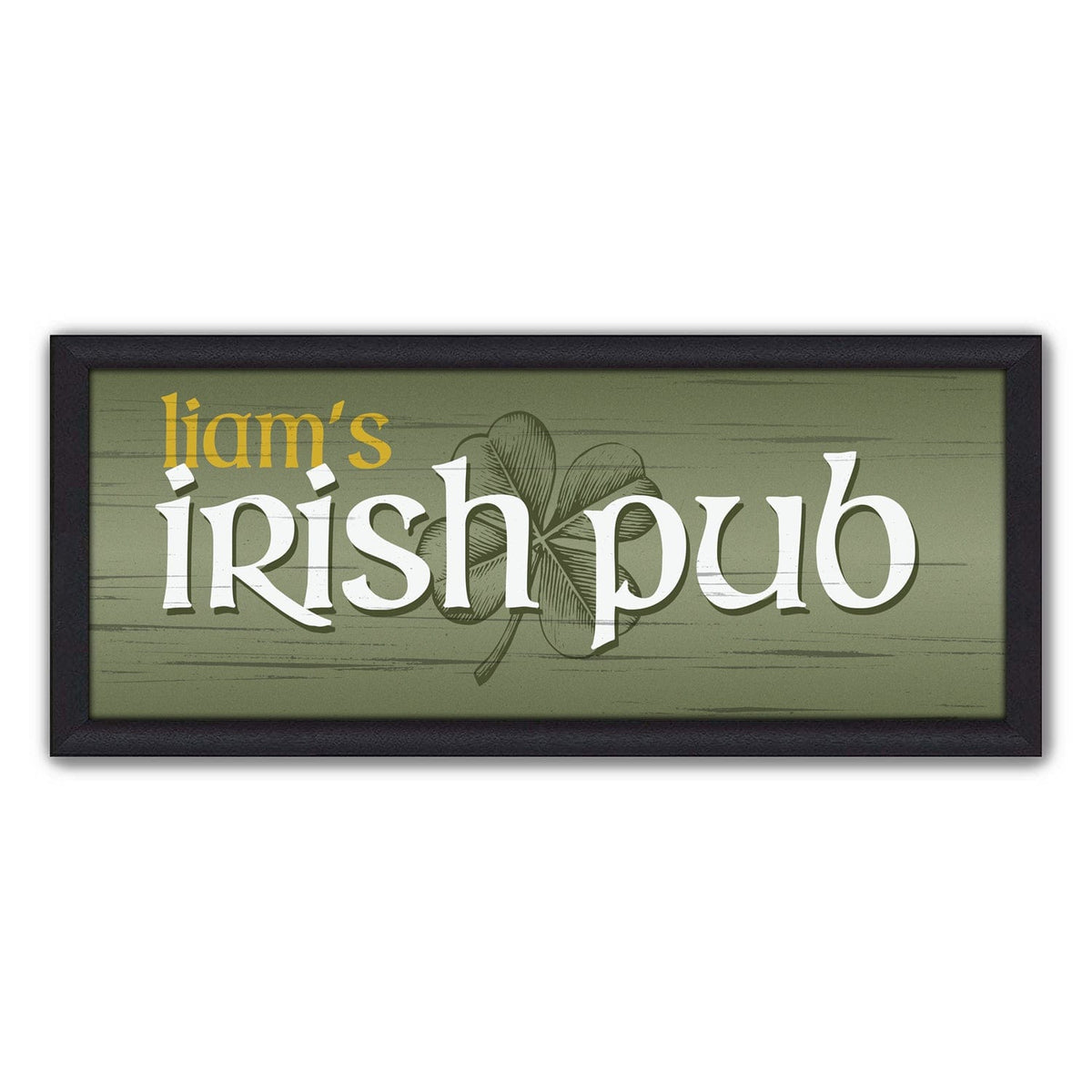Personal-Prints art 13.5"x32.5" Framed Canvas Personalized Irish Pub Sign