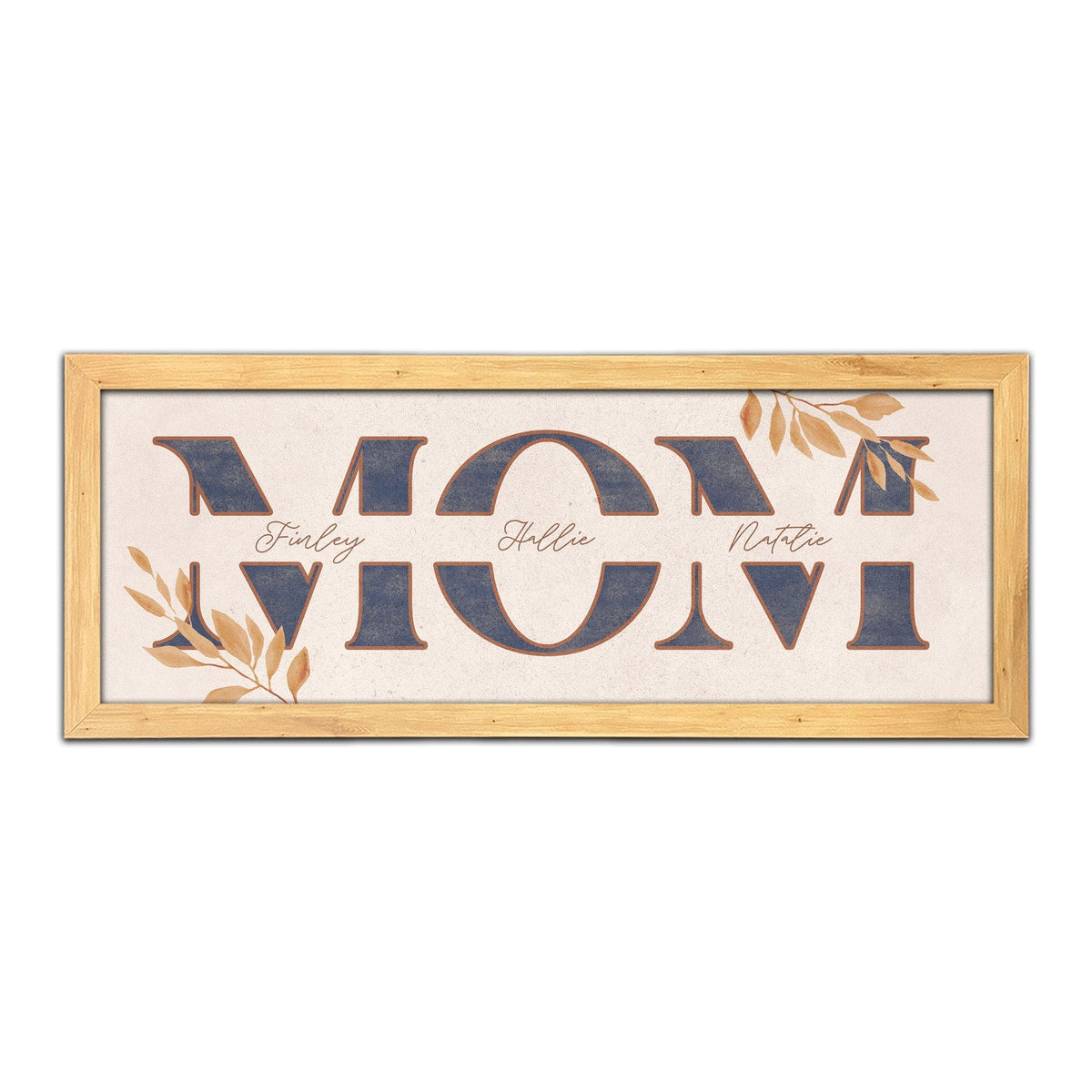 Personal-Prints art 13.5"x32.5" Framed Canvas (natural) Personalized Mid-Century Mom Sign