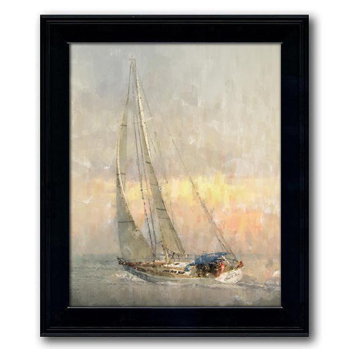 Personal-Prints art 14"x17" Under Glass Personalized Sailboat Print