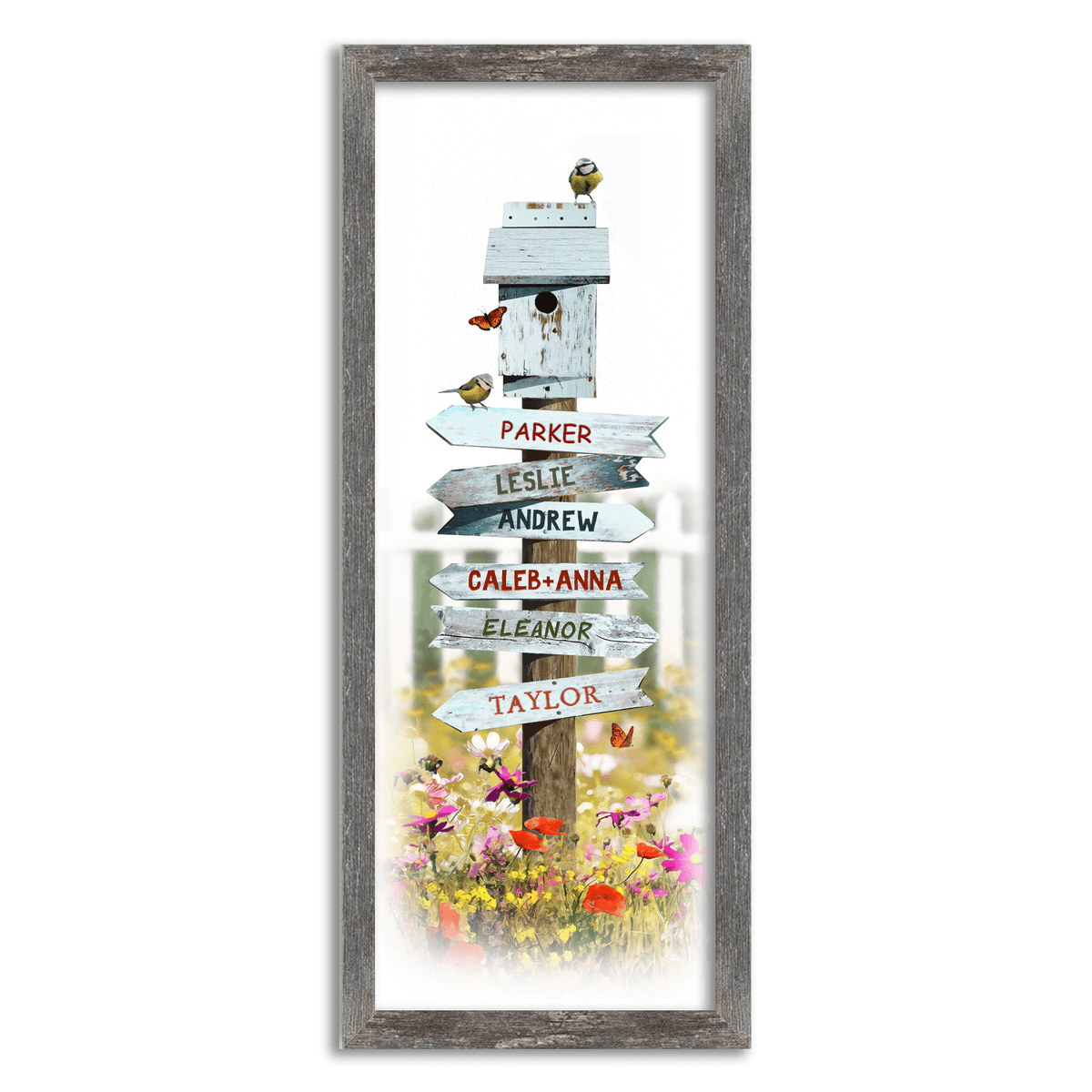 Personal-Prints art 13.5"x32.5" Framed Canvas Personalized Sign on a Country Road