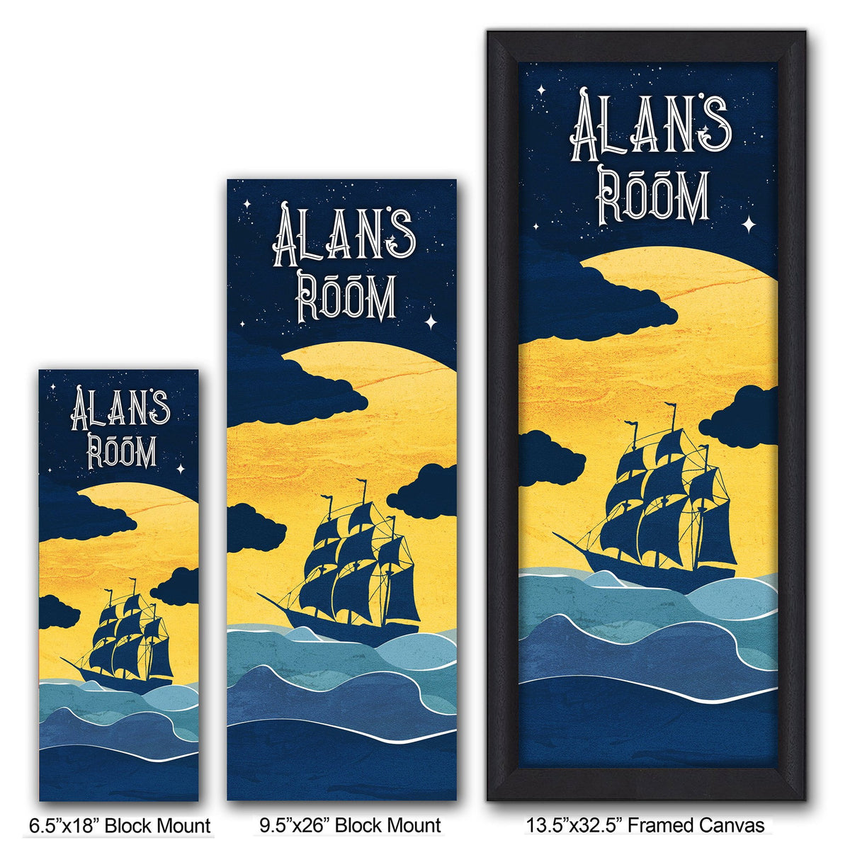 Personal-Prints art Pirate Ship Personalized Kids Art