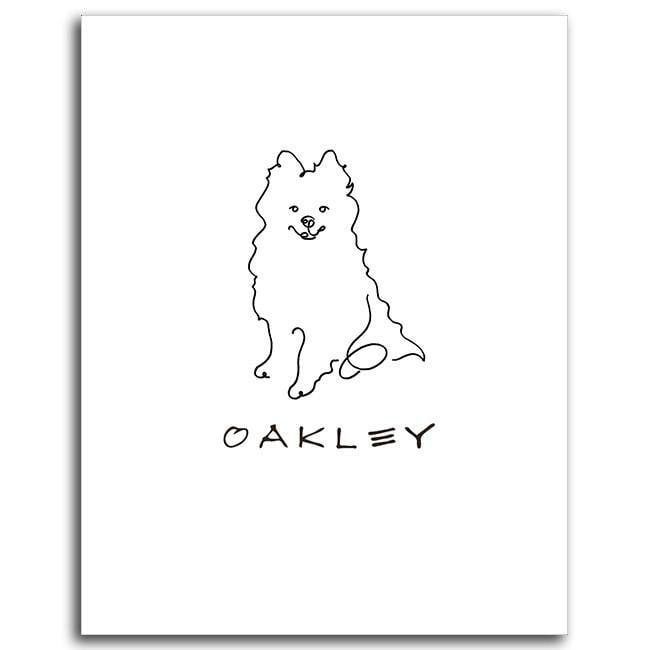 Personal-Prints art 6"x8" Mini Block Mount Pomeranian Line Drawing