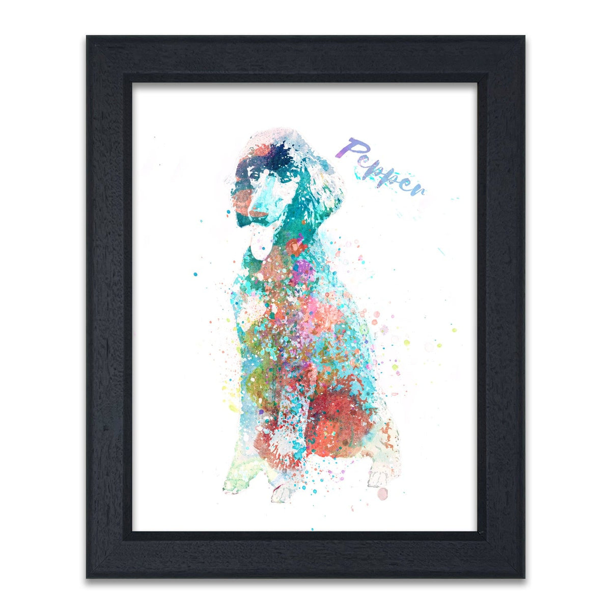 Personal-Prints art 14"x17" Under Glass Poodle Watercolor Print